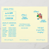 レストランメニュークーポン付き3折パンフレット