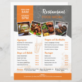 レストランメニューフライヤーテンプレート (正面/裏面)