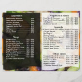 レストランメニューフライヤー (裏面)