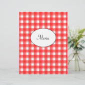レストランメニュー赤いチェックカスタムテンプレート (スタンド正面)