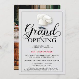 レストランモダンのオープン 招待状