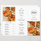 レストランモダンテイクアウトロゴ写真3つ折メニュー (正面/裏面)