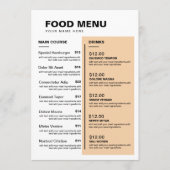 レストランモダンフードリンクメニュー |価格表 メニュー (正面)