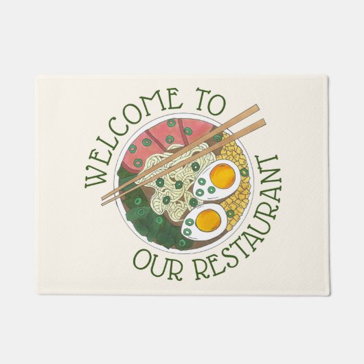 レストランラーメンへようこそ日本の ドアマット (正面)