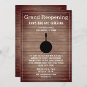 レストランリオープン素朴ウッドスキレット 招待状 (正面/裏面)
