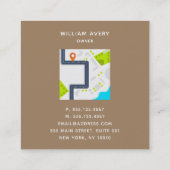 レストランロゴ水彩食品マップ スクエア名刺 (裏面)