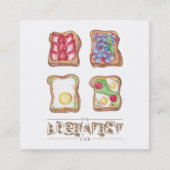 レストランロゴ水彩食品マップ スクエア名刺 (正面)