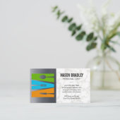 レストランロゴ |メタリック大理石 名刺 (スタンド正面)