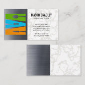 レストランロゴ |メタリック大理石 名刺 (正面/裏面)