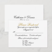 レストラン予約の2コース偽ゴールド 出欠カード (正面/裏面)