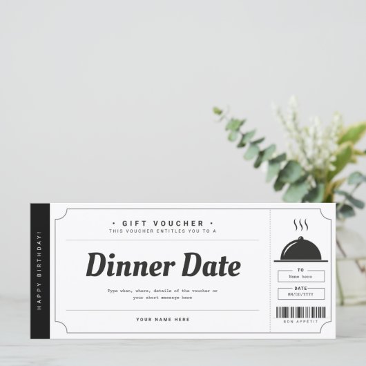 レストラン予約ギフト伝票証明書 (スタンド正面)