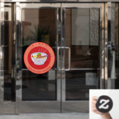 レストラン内広告かわいいラーメン3 ウィンドウサイン (オフィスドア)