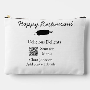 レストラン名スキャンQRメニュー追加連絡詳細n アクセサリーポーチ