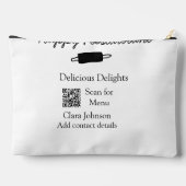 レストラン名スキャンQRメニュー追加連絡詳細n アクセサリーポーチ (裏面)