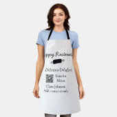 レストラン名スキャンQRメニュー追加連絡詳細n エプロン (着用した状態)