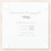 レストラン名スキャンQRメニュー追加連絡詳細n ガラスコースター (裏面)