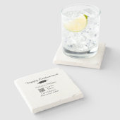 レストラン名スキャンQRメニュー追加連絡詳細n ストーンコースター (横)