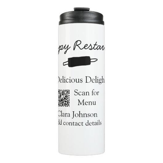 レストラン名スキャンQRメニュー追加連絡詳細n タンブラー (正面)
