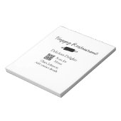 レストラン名スキャンQRメニュー追加連絡詳細n ノートパッド (回転)