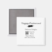 レストラン名スキャンQRメニュー追加連絡詳細n マグネット (正面/裏面)