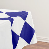 レストラン名ダークブルー&ホワイトチェッカーボード テーブルクロス (インサイチュ)