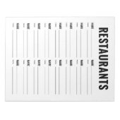 レストラン団体や組織型枠 ノートパッド (正面)