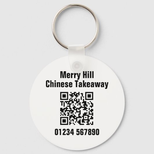 レストラン持ち帰りオンラインメニューQRコード キーホルダー (正面)