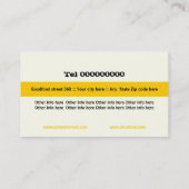 レストラン文字カトラリープレートイエローブラックアイボリー 名刺 (裏面)