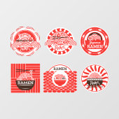 レストラン日本ので提供されるラーメン麺 ウィンドウサイン (シート)