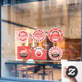 レストラン日本ので提供されるラーメン麺 ウィンドウサイン (カフェ窓)