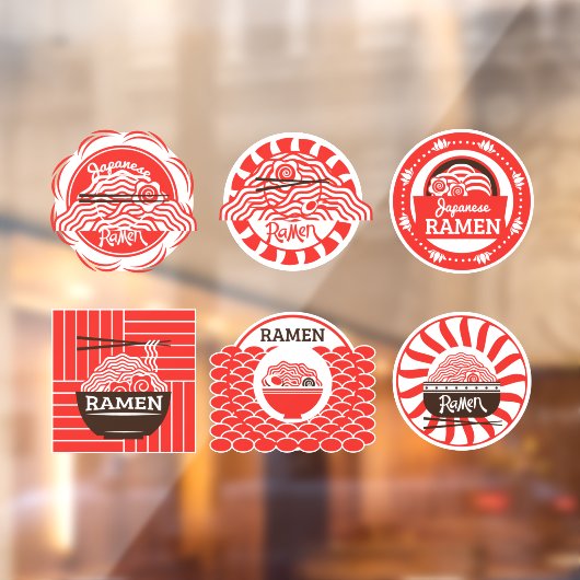 レストラン日本ので提供されるラーメン麺 ウィンドウサイン (シート2)