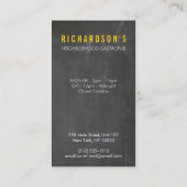 レストラン用のスプーンナイフの黒板ロゴ3 名刺 (裏面)