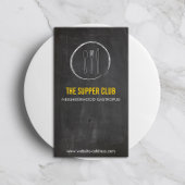 レストラン用のスプーンナイフチョークボードロゴ2 名刺