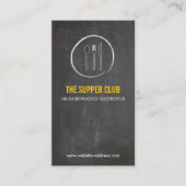 レストラン用のスプーンナイフチョークボードロゴ2 名刺 (正面)