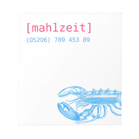 レストラン用のメモカード ノートパッド (正面)