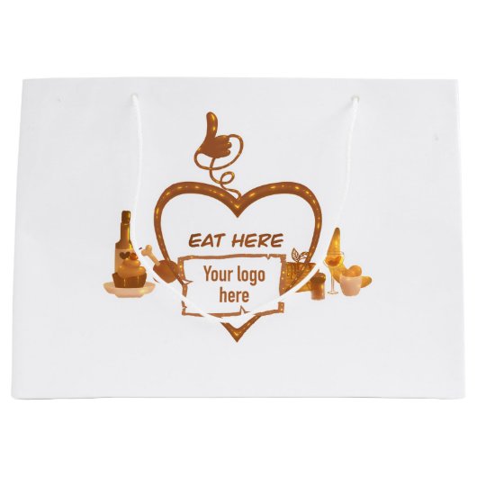 レストラン用ギフトバッグ ラージペーパーバッグ (正面)