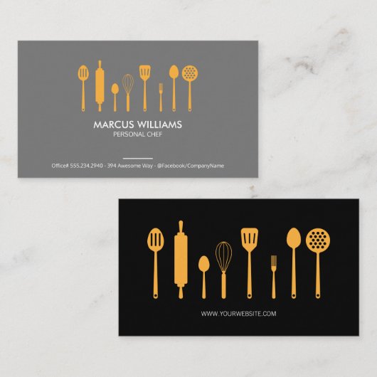 レストラン用品 |エグゼクティブシェフ 名刺 (正面/裏面)