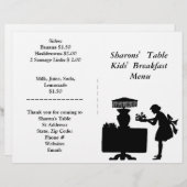 レストラン用品、キッズブレックファーメニューカスタマイズ (正面/裏面)