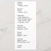 レストラン用品、朝食スペシャル、レインボー メニュー (裏面)