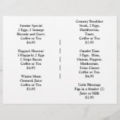 レストラン用品、朝食メニューカスタマイズ可能 (裏面)