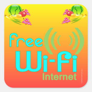 「レストラン用品」 Wi Fi無料ステッカー スクエアシール