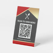 レストラン用QRコードデジタルメニュー卓上記号 台座サイン (正面)