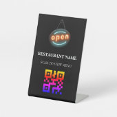 レストラン用QRコードデジタルメニュー 台座サイン (正面)