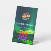 レストラン用QRコードデジタルメニュー 台座サイン (正面)