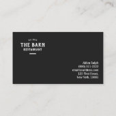 レストラン素朴ケータリングシェフカフェ名刺 名刺 (裏面)