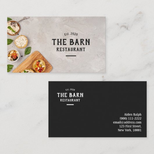 レストラン素朴ケータリングシェフカフェ名刺 名刺 (正面/裏面)