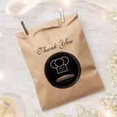 レストラン素朴ベーカリーフードカスタムロゴ フェイバーバッグ (クリップ留めされた状態)