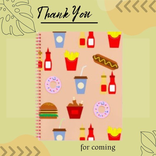 レストラン食品食飲料ミニマリスト ノートブック