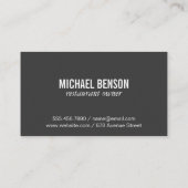 レストラン食堂 名刺 (裏面)