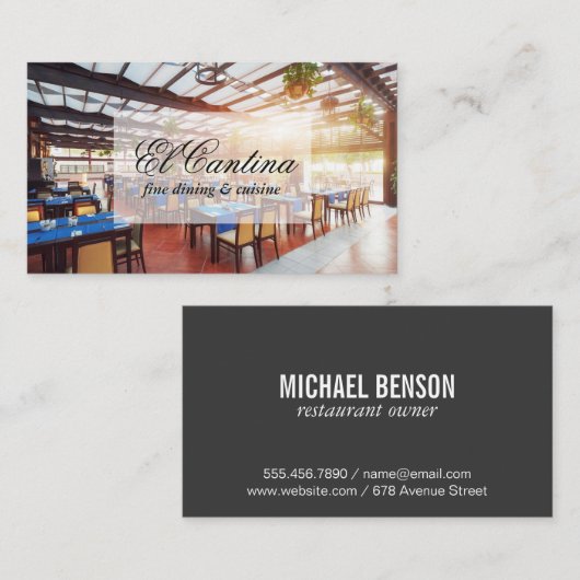 レストラン食堂 名刺 (正面/裏面)